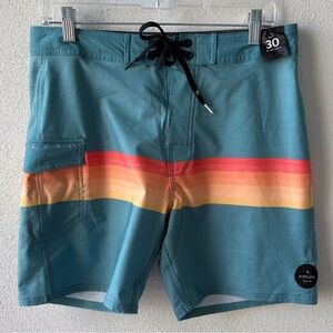 Rip Curl Size 30 Men’s Board‎ Shorts Pocket Teal Beach Pool Cruise Resortwear